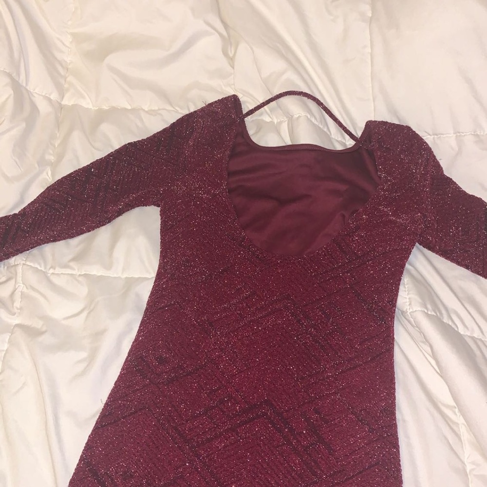 Mini Maroon Dress - Picture 9 of 9